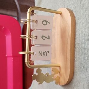 Disney Wooden Perpetual Calendar with Gold Accents
